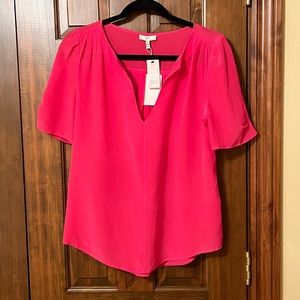 Joie Hot Pink shirt sleeve blouse